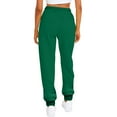 thumbnail image 4 of Susanny Women's Sweatpants Clearance Roll Back with Pockets Cinch Bottom Drawstring Straight Leg Sweatpants Long Casual Jogger Pants Flare Comfy Baggy Pants Green 2XL, 4 of 5