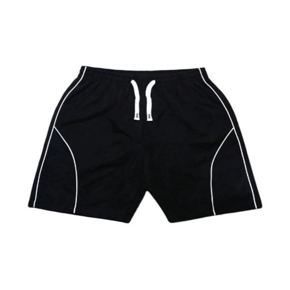 Yuncity Mens Shorts Drawstring High Waist Elastic Solid Color Loose Fit Summer Sport Casual Outdoor Daily Wear Men's Shorts Size L Black