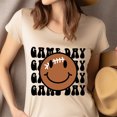 thumbnail image 4 of Game Day Smiley Football T-Shirt | Retro Sporty Graphic Tee, Dark Heather, Size S, 4 of 6