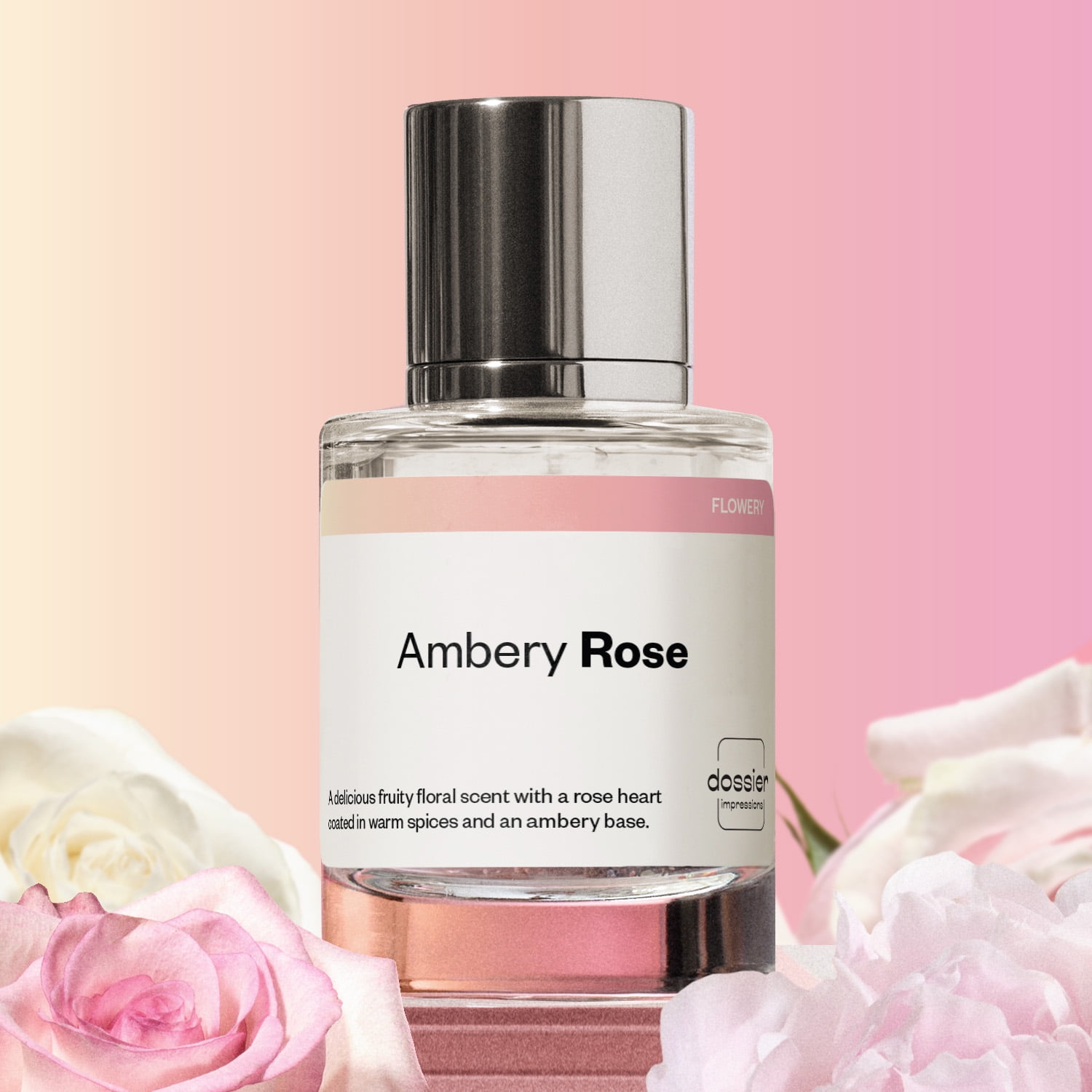 Dossier Originals, The icons collection, Amber Rose, Eau de Parfum. Size: 50ml / 1.7oz