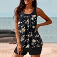 thumbnail image 4 of Sakmal Modest Bathing Suit for Women Black Tankini Swimsuits Floral Tummy Control 2 Piece Swimsuits for Women, 4 of 6