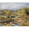 thumbnail image 2 of Renoir, Pierre-Auguste 23x20 Black Ornate Wood Framed with Double Matting Museum Art Print Titled - The Washerwoman, 2 of 4