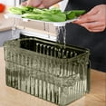 thumbnail image 6 of Taotanxi Plastic Food Storage Produce Containers for Fridge, Stackable Lettuce Keeper for Refrigerator With Removable Drain Tray Keep Fresh for Vegetables/Fruit/Berry/Salad - 10'' X 5.3'' X 5.2'', 6 of 6