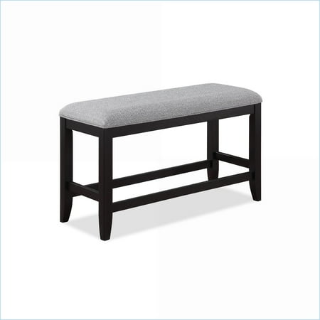 Counter Height Dining Bench, Transitional Dark Gray Fabric | Kitchen/Dining | Fabric | Dark Gray Brown