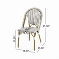 thumbnail image 2 of DAJU Outdoor PE Ratten and Aluminum French Bistro Chairs,Set of 2,Rusted Black & White,Bamboo Print Finish, 2 of 12