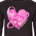 thumbnail image 4 of Inktastic Breast Cancer Awareness Pink Ribbon Around Heart Long Sleeve Youth T-Shirt, 4 of 5