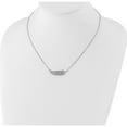 thumbnail image 5 of Sterling Silver Rhodium-Plated With Cz Leaf Necklace Made In Thailand qg3700-18, 5 of 6
