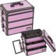 thumbnail image 1 of Bandeja apilable intercambiable morada / negra Patrón de diamante Estuche de maquillaje cosmético de aluminio profesional con divisores - E3303 Just Case USA Inc E3303DMPLB, 1 of 1