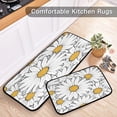 thumbnail image 6 of Coolnut White Daisy Kitchen Floor Mats Set of 2, Non-Slip Washable, Absorbent, Soft and Comfortable Kitchen Rugs, 19.7 "x27.6+19.7 "x47.2 Home Decor, 6 of 7