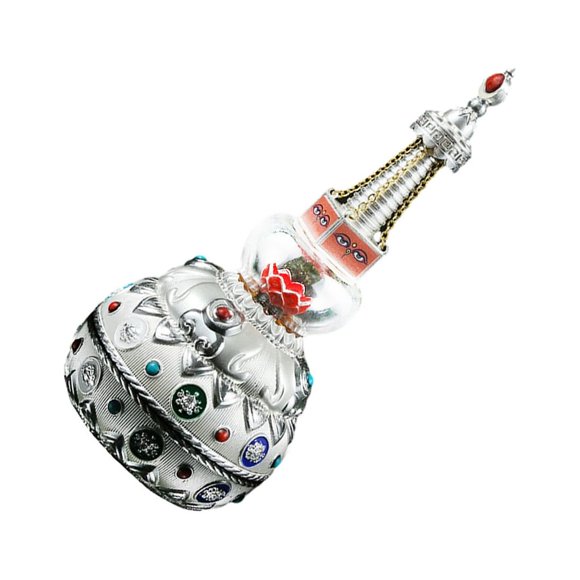 Xingzhi Elegant Decorative Tower Stupa Add Touch Of Sophistication To Home Alloy And Glass Materials Bright Silver