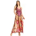 thumbnail image 5 of Sakkas Sofia Women's Spaghetti Strap V-neck Floral Print Summer Casual Maxi Dress - 410 - One Size, 5 of 5