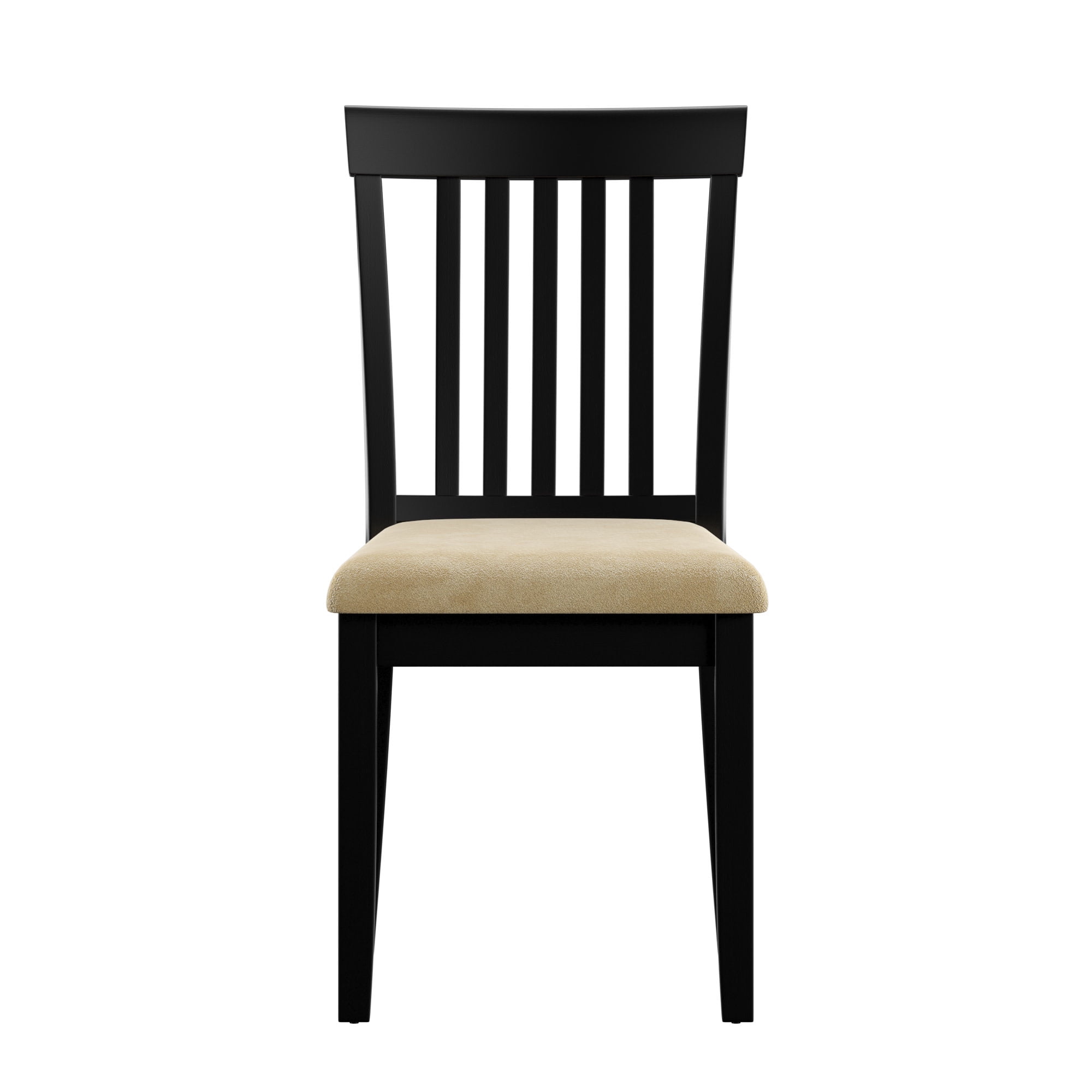 Weston Home Lexington Slat Back Wood Dining Chair, Set of 2, Beige and Black