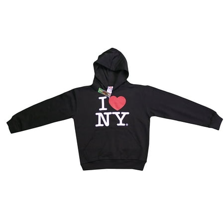 I Love Ny Kids Hoodie Black Sweatshirt Screen Print