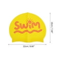 thumbnail image 4 of Unique Bargains 1 Pc Silicone Letter Print Swim Cap Yellow, 4 of 6