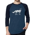 thumbnail image 1 of Men's Raglan Baseball Word Art T-shirt - Howling Wolf, 1 of 2