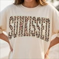 thumbnail image 3 of Sunkissed Leopard Shirt | Summer Beach Vacation T-Shirt | Retro Cheetah Print Varsity Tee | Cute Women's Graphic Top, 3 of 5