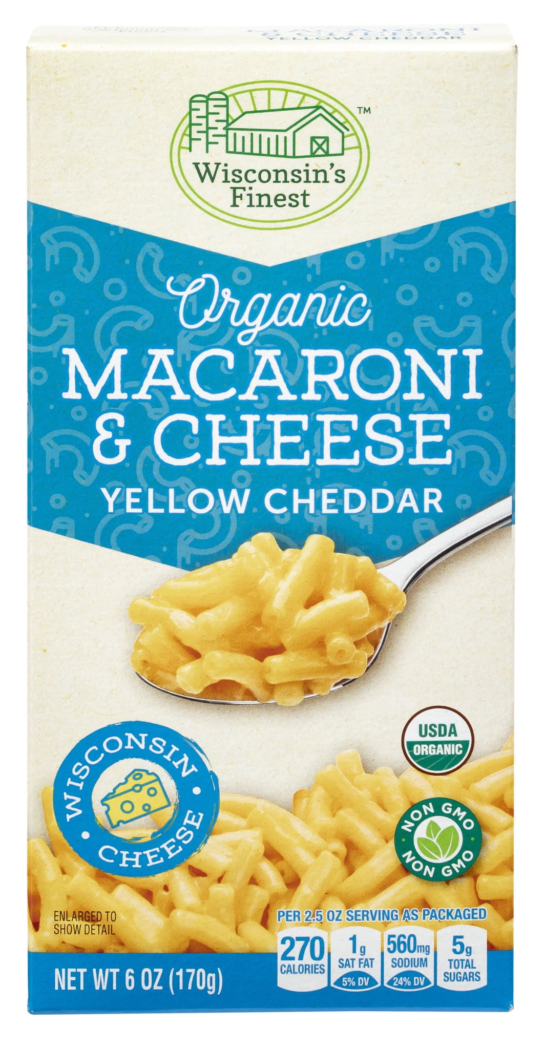 (12 PACK) Wisconsin's Finest Organic Yellow Cheddar Macaroni and Cheese
