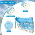 thumbnail image 3 of Uxcell Women's Belly Dance Hip Scarf with Sequins Triangle Wrap Skirts Waist Chain for Party Costume Performance Sky Blue, 3 of 7