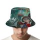 thumbnail image 4 of Dalia y el Libro Rojo Sombrero bucket para adultos, gorra de protección solar, sombrero de pescador plegable para viajes al aire libre, pesca y actividades de verano, 4 of 6