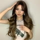 thumbnail image 4 of Peluca de cabello castaño largo y rizado con flequillo de ocho caracteres Peluca de cabello rizado femenino, 4 of 4