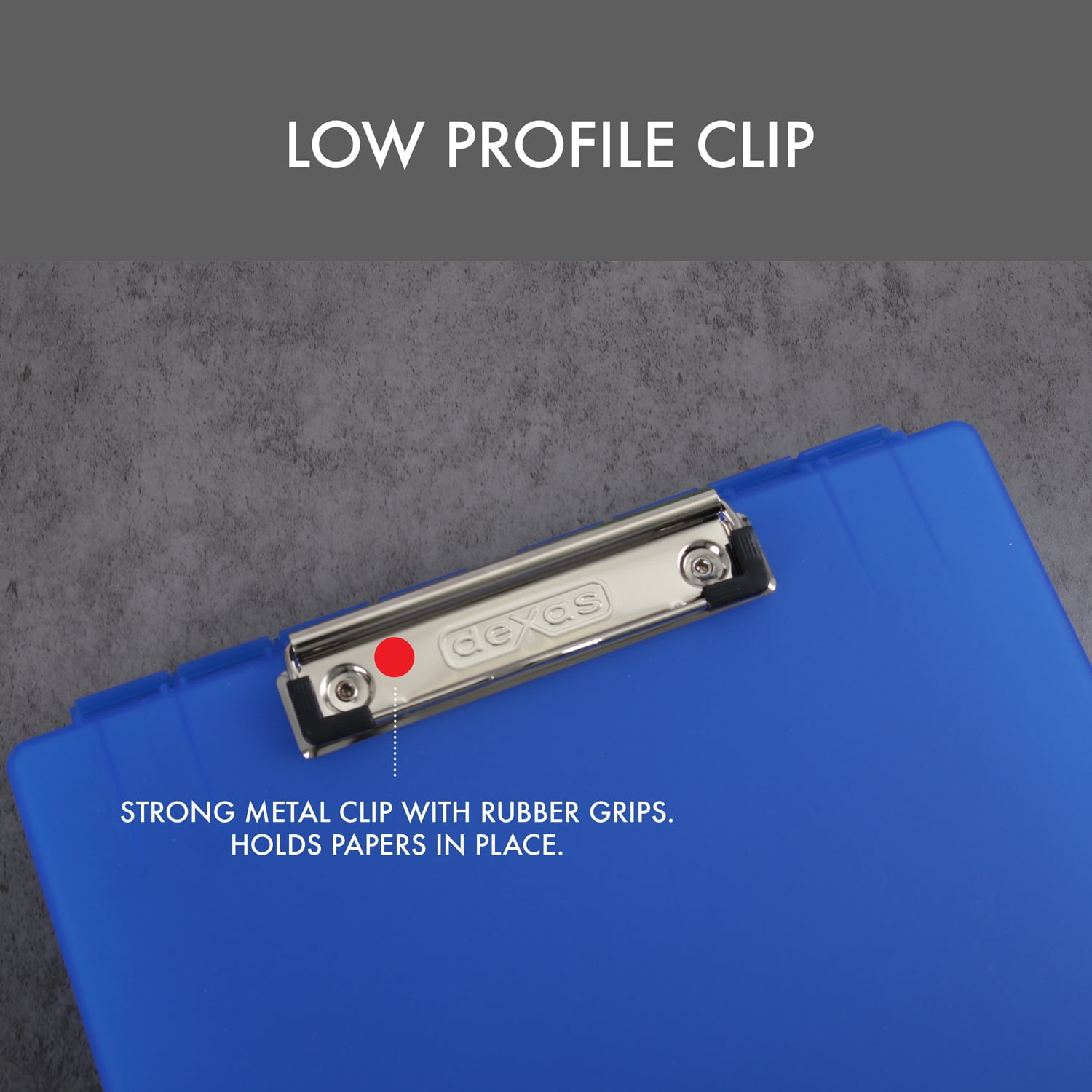 Dexas Clipcase Storage Clipboard with Handle, Set of Two, Royal Blue