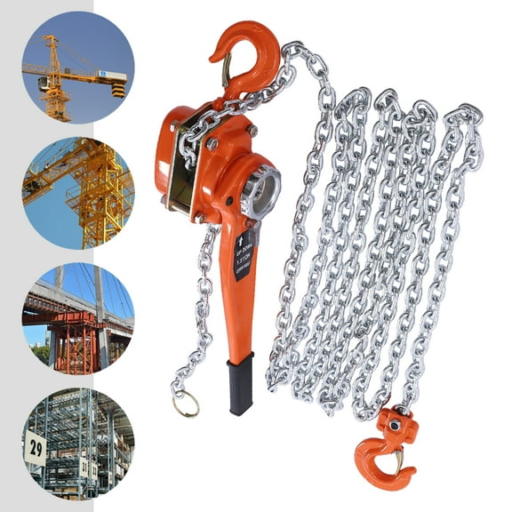 3300lbs Manual Lever Chain Hoist with G80 Manganese Steel Chain, Alloy Steel Construction, Safe Lifting for Heavy Objects up to 6m