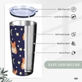 thumbnail image 6 of Kll Corgi Lying With Moons And Stars Stainless Stainless Steel Vacuum Insulated Coffee Cup 20 Oz Lids And Straws,1 Metal Straws,1 Cleaning Brush, 6 of 9