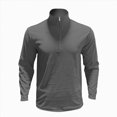 thumbnail image 4 of NOLDARES Men's Quarter Zip Pullover Long Sleeve Sweatshirt 1/4 Zip Golf Shirt Winter Fleece Lined Thermal Pullover,Grey,3XL, 4 of 4