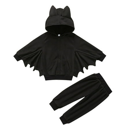 

Children s Cotton Outfits Long Sleeve Hooded Sweater Batsuit Pant Outfits Sets A 100code