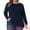 Navy Blue, variant on DARING DIVA Women's Plus Crew Neck T Shirt with Front Tucks 1X Burgundy
