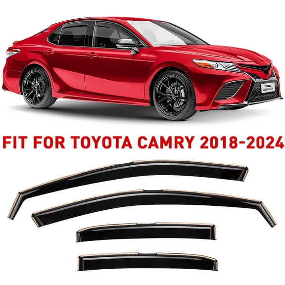 Voron Glass in-Channel Extra Durable Rain Guards for Toyota Camry 2018-2024, Window Deflectors, Vent Window Visors, 4 Pieces - 220171