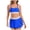 Blue, variant on Linfrsh Two Piece High Waisted Bikini Set for Women 2025 Spaghetti Straps Swim Top with Reversible Bottom Bathing Suit for Women Tummy Control Black,XL