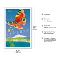 thumbnail image 2 of Lucerne - Suisse (Switzerland) - Butterfly - Vintage Travel Poster by Schmidlin & Magoni c.1950 - Master Art Print (Unframed) 12in x 18in, 2 of 4