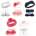 thumbnail image 3 of Hudson Baby Infant Girl 20Pc Headband and Socks Giftset, Pink Blue Pink Navy, One Size, 3 of 3