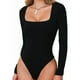 thumbnail image 1 of Body Top Mujer Cuello Barco Color Sólido Manga Larga Apretado Cuello En U Poliéster Mono L Negro, 1 of 14