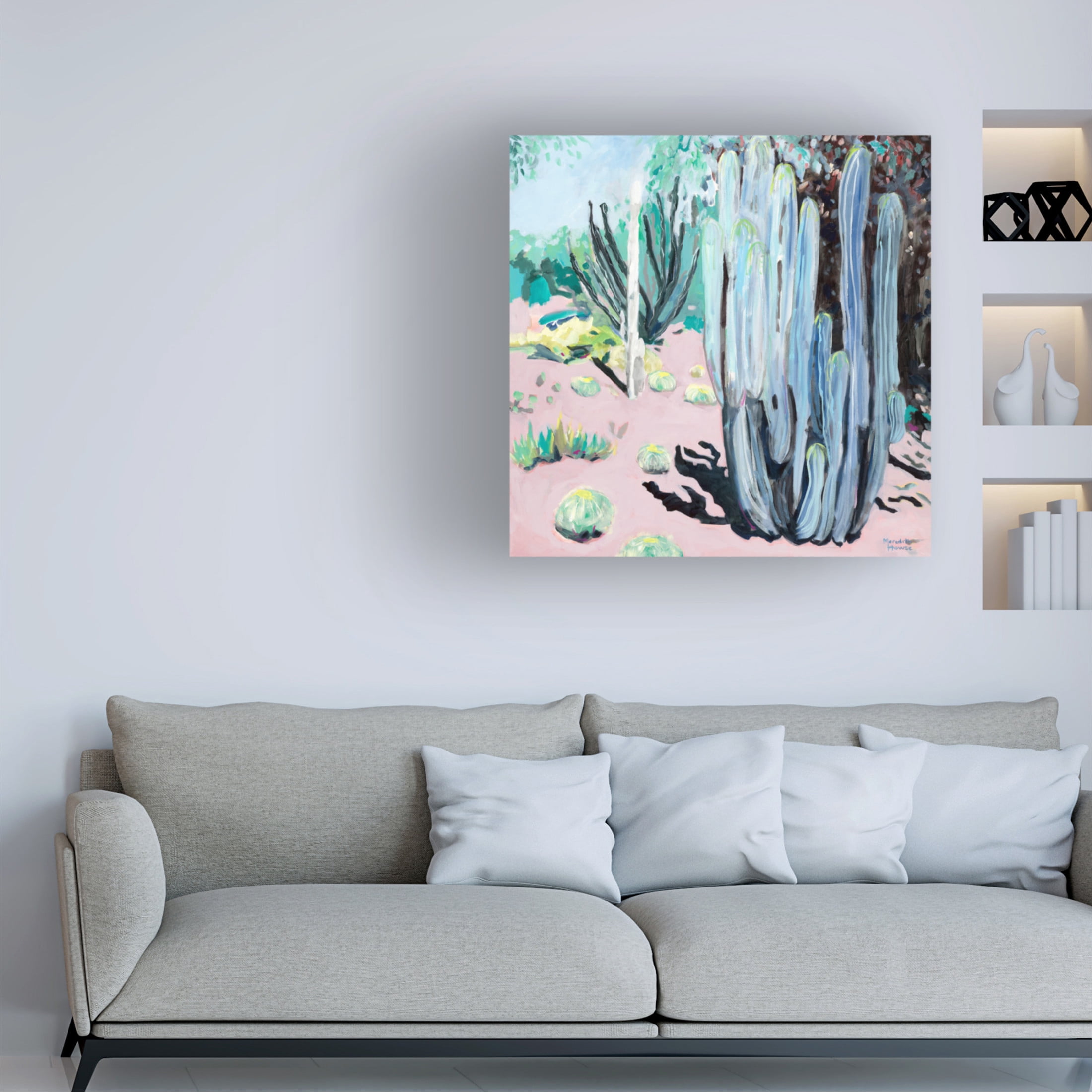 Canvas Wall Art - Meredith Howse 'Succulent Society' Wall Art for Living Room, Bedroom, or Office Décor by Trademark Fine Art - 24 x 24 Inches