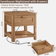 thumbnail image 2 of Set of 2 Farmhouse Nightstand with Charging Station for Bedroom, Rustic End Table with Drawer & Storage Shelf, Dark Wood, 2 of 8