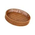 thumbnail image 3 of DOLITY Rattan Wicker Storage Basket Home Decor Entryway Dinner Table Handwoven Tray Round S, 3 of 9