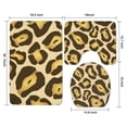 thumbnail image 3 of Gold and Brown Of Leopard Print Bathroom Rugs Sets 3 Piece,Toilet Cover Set,Absorbent Non Slip Bathroom Mats Sets with U-Shaped Contour Rug Toilet Rug Set, 3 of 5