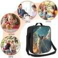 thumbnail image 5 of Honeii Starry Sky Cloud Wolf Print Insulated Lunch Bag, Reusable Lunch Box for Adult, Leakproof Cooler Bag for Work Office Travel Picnic, 5 of 7