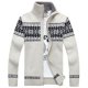 thumbnail image 1 of Suéter de otoño e invierno para hombre, suéter de jacquard con cremallera y cuello alto ajustado, chaqueta informal de moda, cárdigan de punto para hombre, 1 of 5