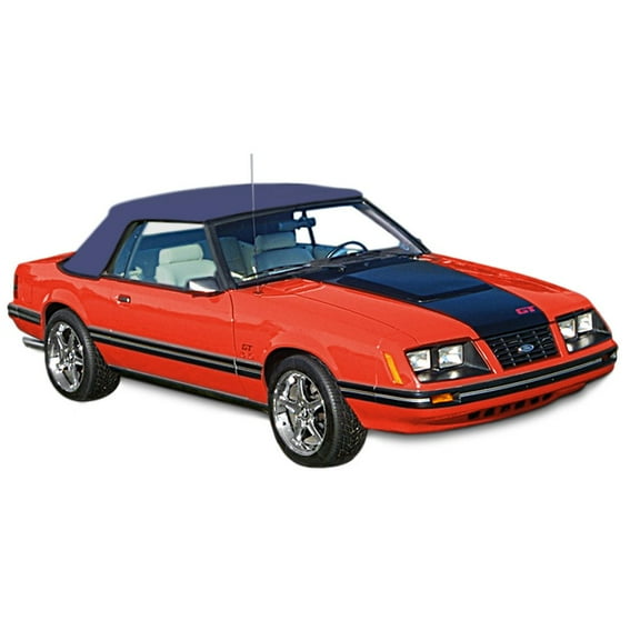 Sierra Auto Tops Convertible Top Replacement for Ford Mustang 1983-1990, Pinpoint Vinyl, Cadet Blue, Plastic Window