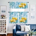 thumbnail image 2 of Lemon in Water Kitchen Curtains Valances and Tiers Set of 3 Watercolor Lake Tier Curtains and Valance with Rod Pocket for Small Windows, 27.5"x36", 2 of 9