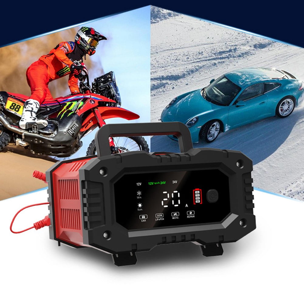 Car Battery Charger 12V/24V Smart trickle Charger,Lithium,Lifepo4,Lead Acid