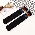 thumbnail image 5 of Toddler & Childs Girls Cotton Over Knee High Socks Stripe Athletic Tube Socks for Kids, 5 of 5