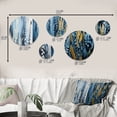 thumbnail image 4 of Designart "Elegance Amidst Blue Ferns" Ferns Round Wall Art Set Of 5 - Blue Traditional Living Room Wall Metal Art Set, 4 of 6