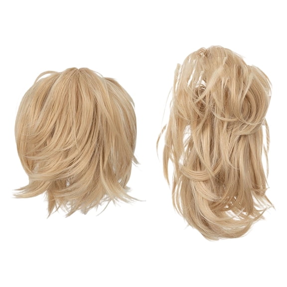 Natural Hair Extensions Messy Bun Hair Piece with Bendable Clip for Women 8 Inch Straight Bun and Ponytail Enhancement