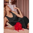 thumbnail image 2 of EKOUAER Women' 2 Pack Satin Silk Nightgown Sleeveless Sleep Dress V Neck Nightshirt Soft Tank Pleated Nightdress, 2 of 5