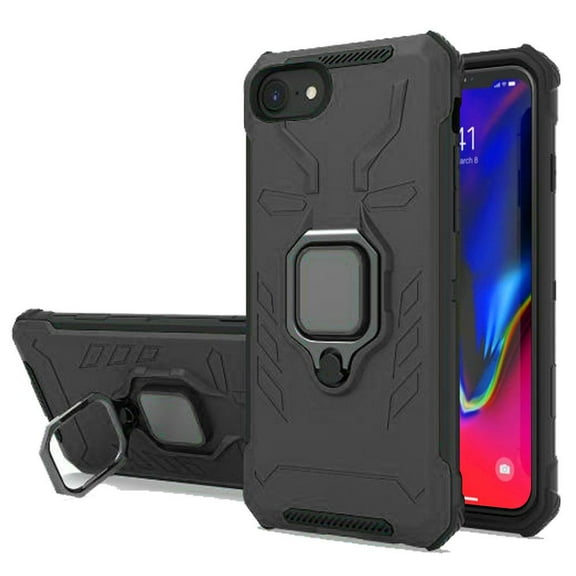 For Apple iPhone SE 2022 /SE 2020/8/7 Hybrid TPU Armor Military Protection Heavy Duty Shockproof with 360 Rotatable Ring Cover ,Xpm Phone Case [Gray]