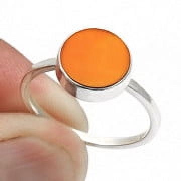 Sacral Chakra Carnelian Gemstone Ring Women Gift Size 8 925 Sterling Silver